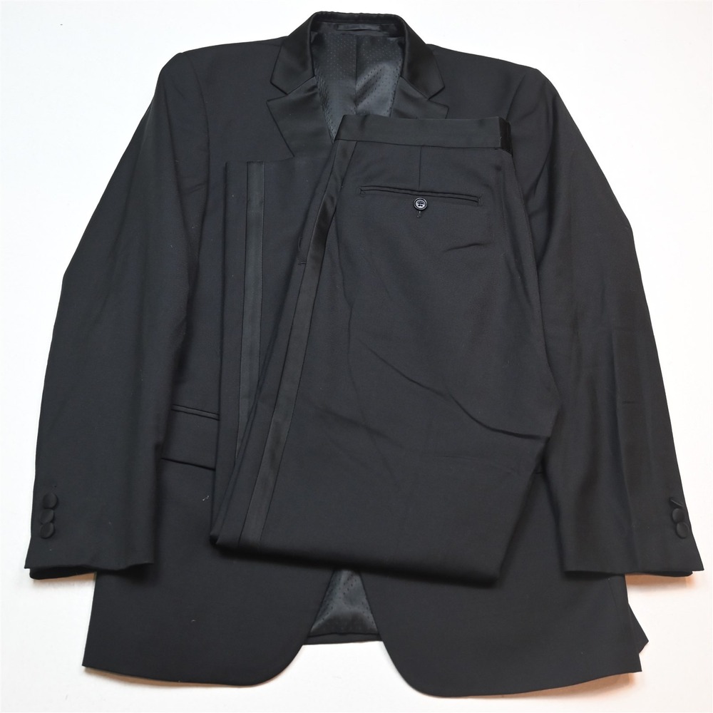 Mantoni 38R 32x30 Black Super 140s Wool Mens Jacket Pants Tuxedo‎